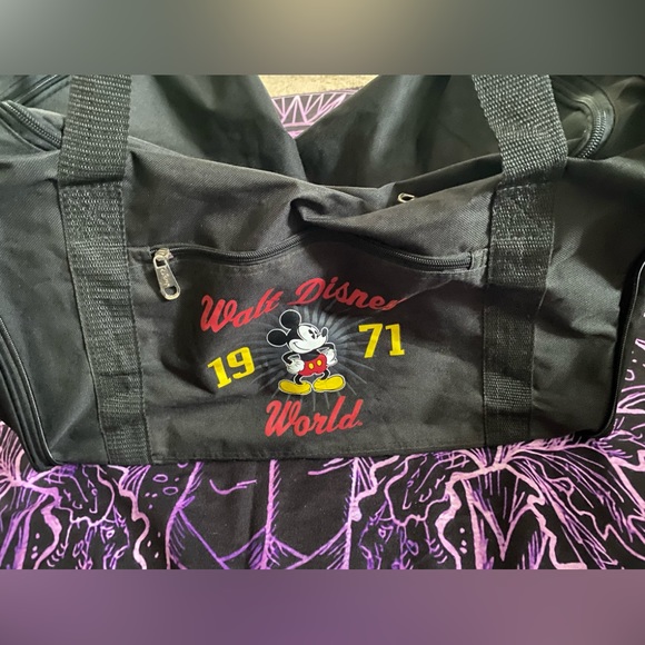 EUC Disney Parks Walt Disney World Mickey 1971 Vintage Red and Black Duffel Bag - Picture 2 of 9